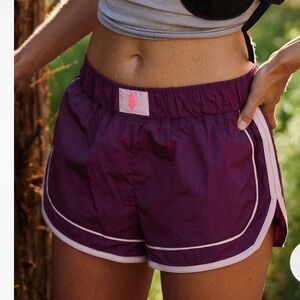 Free People Movement purple / mulberry varsity blues athletic shorts new